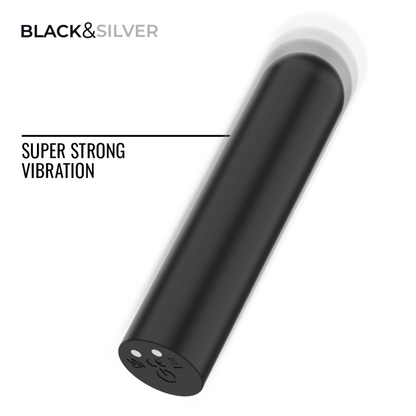 BLACK &amp; SILVER - JACOB BALLE VIBRANTE RECHARGEABLE USB NOIR