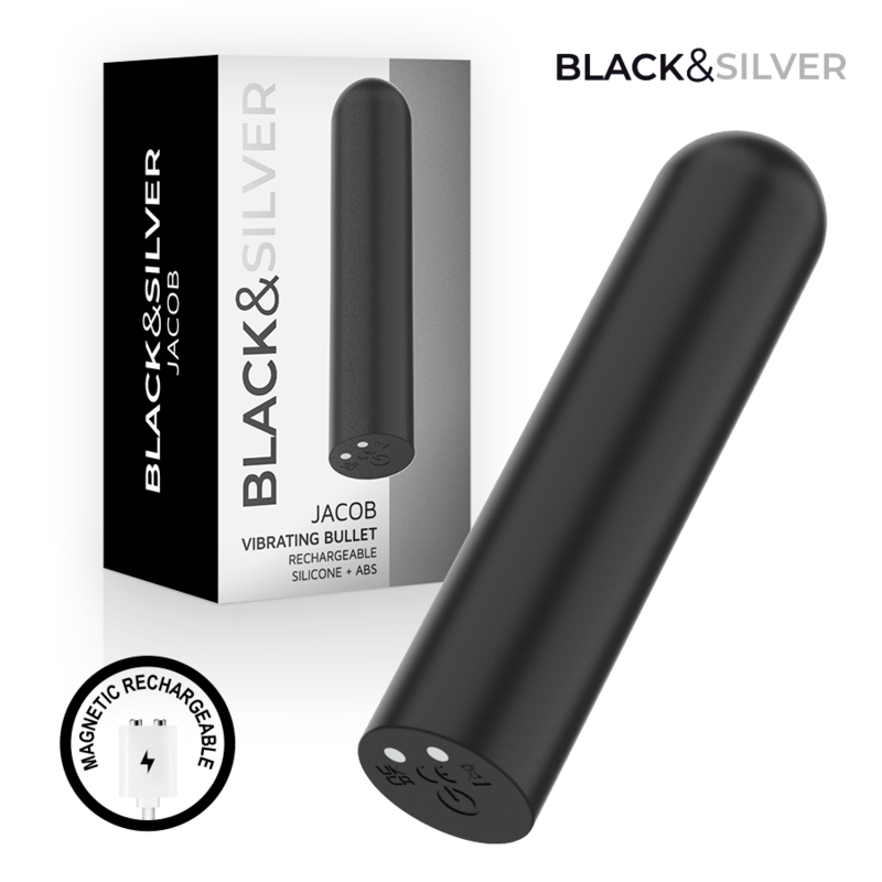 BLACK &amp; SILVER - JACOB BALLE VIBRANTE RECHARGEABLE USB NOIR