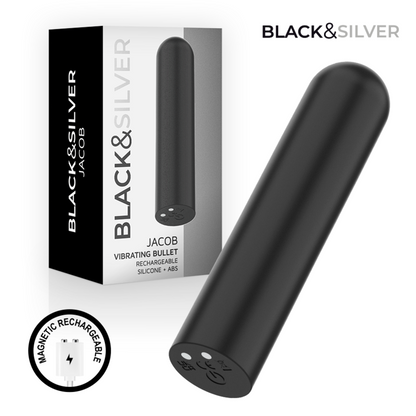 BLACK &amp; SILVER - JACOB BALLE VIBRANTE RECHARGEABLE USB NOIR