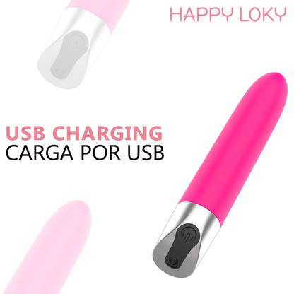 HAPPY LOKY - MINI VIBRATEUR RECHARGEABLE USB ROSE EN FORME DE PIGLET