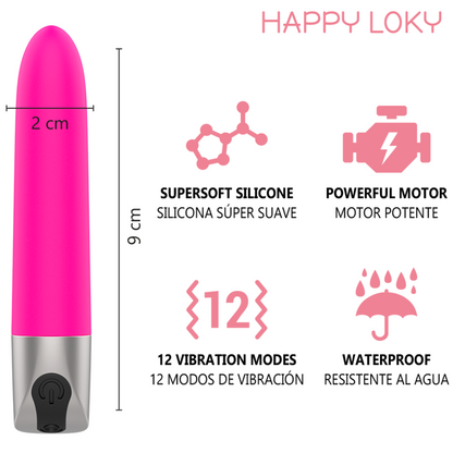 HAPPY LOKY - MINI VIBRATEUR RECHARGEABLE USB ROSE EN FORME DE PIGLET