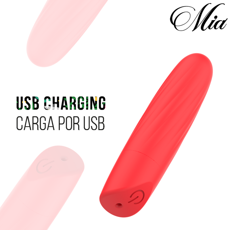 MIA - LUCY ELLEN MINI VIBRATEUR RECHARGEABLE USB ROUGE