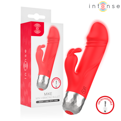 INTENSE - MIKE MINI VIBRATEUR LAPIN RECHARGEABLE USB ROUGE