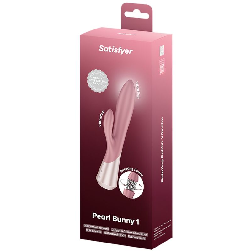 SATISFYER - PEARL BUNNY 1 VIBRATEUR LAPIN AVEC PERLES ROTATIVES TERRE CUITE