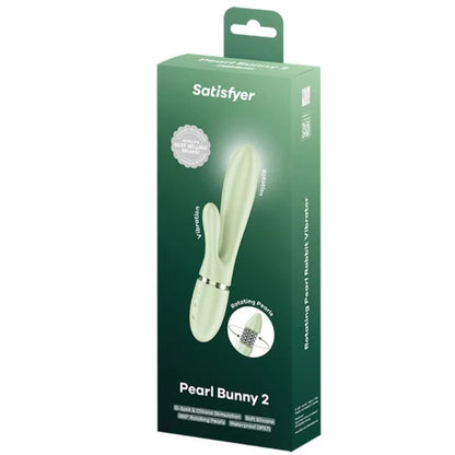 SATISFYER - VIBRATEUR LAPIN PEARL BUNNY 2 AVEC PERLES ROTATIVES VERT CLAIR
