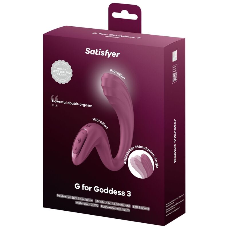 SATISFYER - G FOR GODDESS 3 VIBRATEUR À DOUBLE STIMULATION BORDEAUX