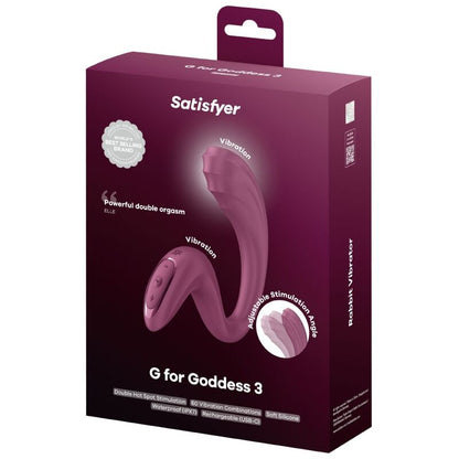 SATISFYER - G FOR GODDESS 3 VIBRATEUR À DOUBLE STIMULATION BORDEAUX