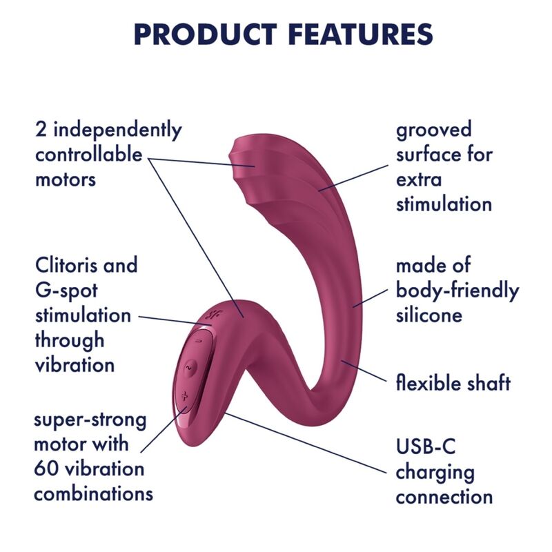 SATISFYER - G FOR GODDESS 3 VIBRATEUR À DOUBLE STIMULATION BORDEAUX
