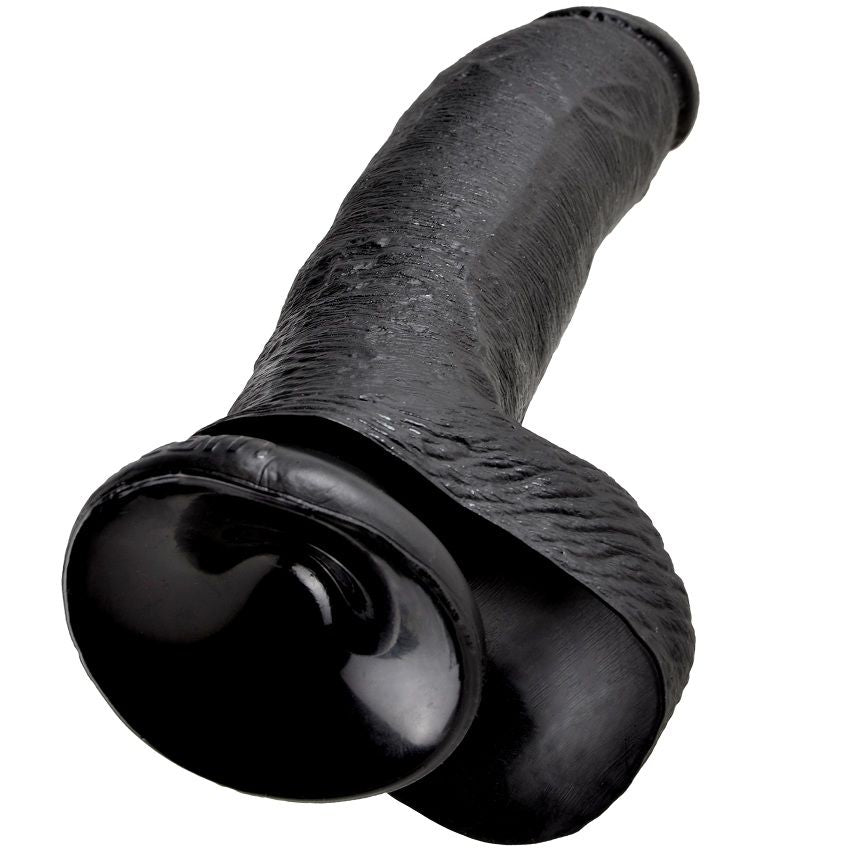KING COCK - GODE NOIR AVEC BOULES 22.9 CM
