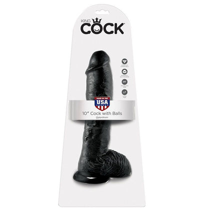 KING COCK - GODE NOIR AVEC BOULES 25.4 CM