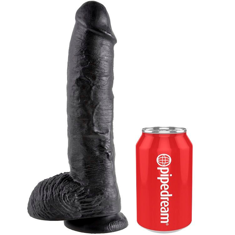 KING COCK - GODE NOIR AVEC BOULES 25.4 CM