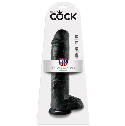 KING COCK - GODE NOIR AVEC BOULES 28 CM