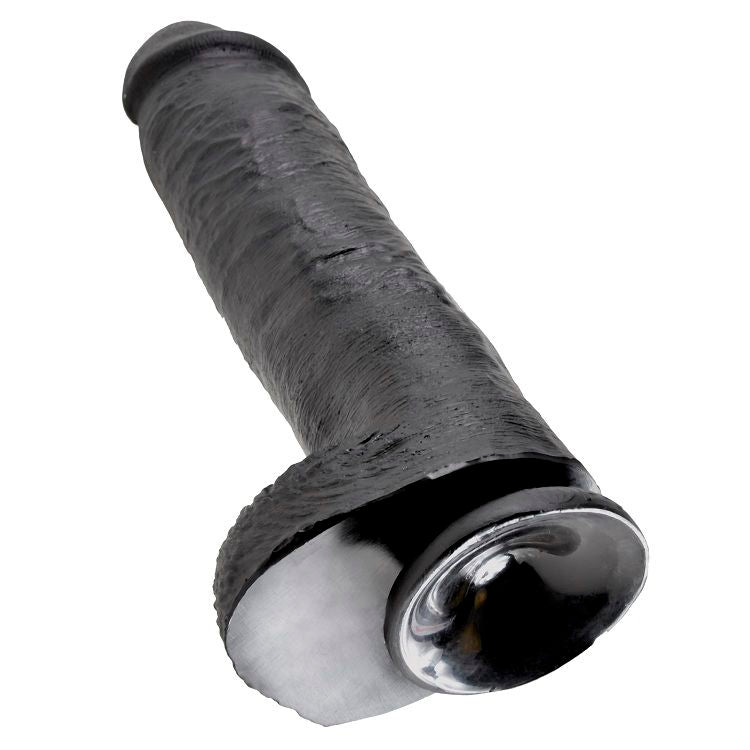 KING COCK - GODE NOIR AVEC BOULES 28 CM