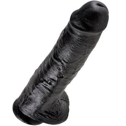 KING COCK - GODE NOIR AVEC BOULES 28 CM