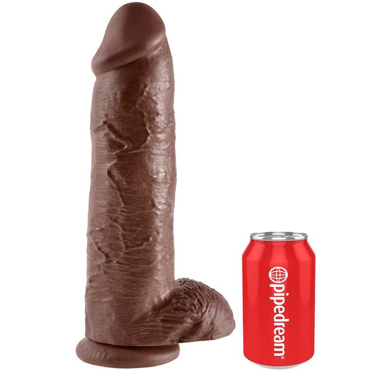 KING COCK - GODE MARRON AVEC BOULES 30.48 CM