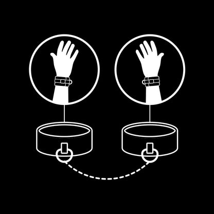 FETISH SUBMISSIVE - MENOTTES EN CUIR VÉGÉTALIEN AVEC DOUBLURE EN NOPRÈNE
