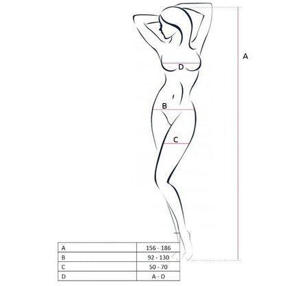 PASSION - FEMME BS046 BODYSTOCKING NOIR TAILLE UNIQUE