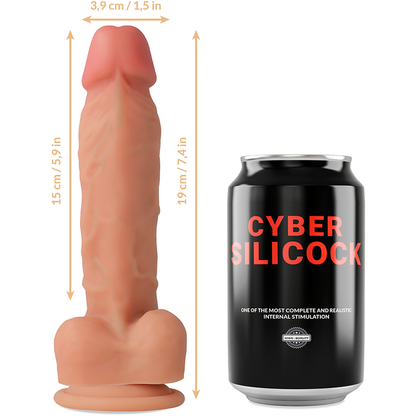 CYBER SILICOCK - STRAP-ON LIQUIDE SILICONE OLIVER AVEC 3 ANNEAUX GRATUITS 19 CM -O- 3.9 CM