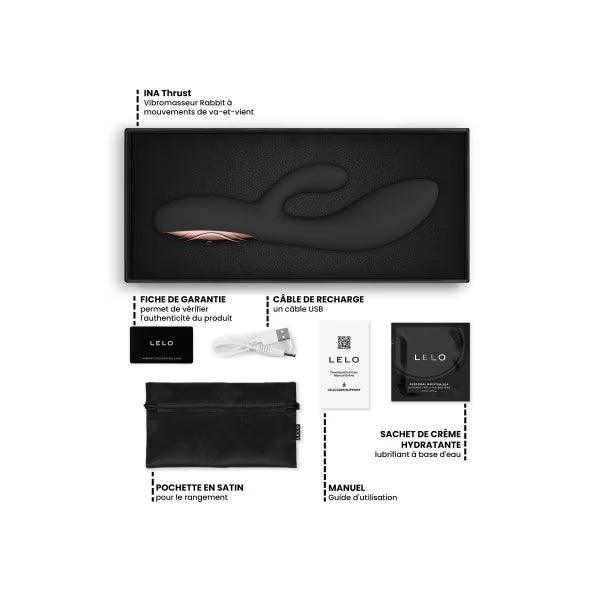 Lelo Ina Thrust - Vibromasseur rabbit va-et-vient - Noir