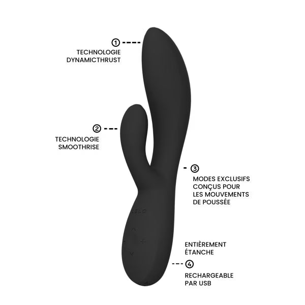 Lelo Ina Thrust - Vibromasseur rabbit va-et-vient - Noir