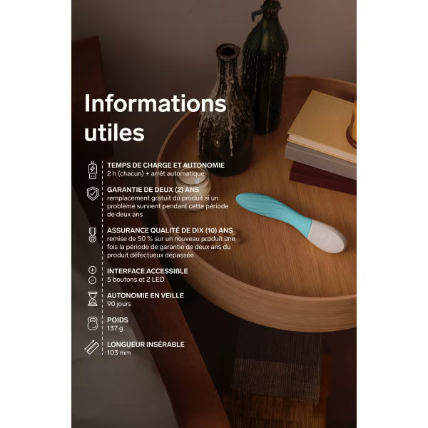 Lelo Mona Twist - Stimulateur point G connecté - Turquoise